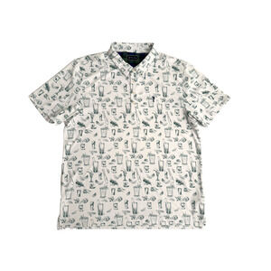 William Murray Golf Polo Shirt XL White Green Party Cocktails Shooters Ireland